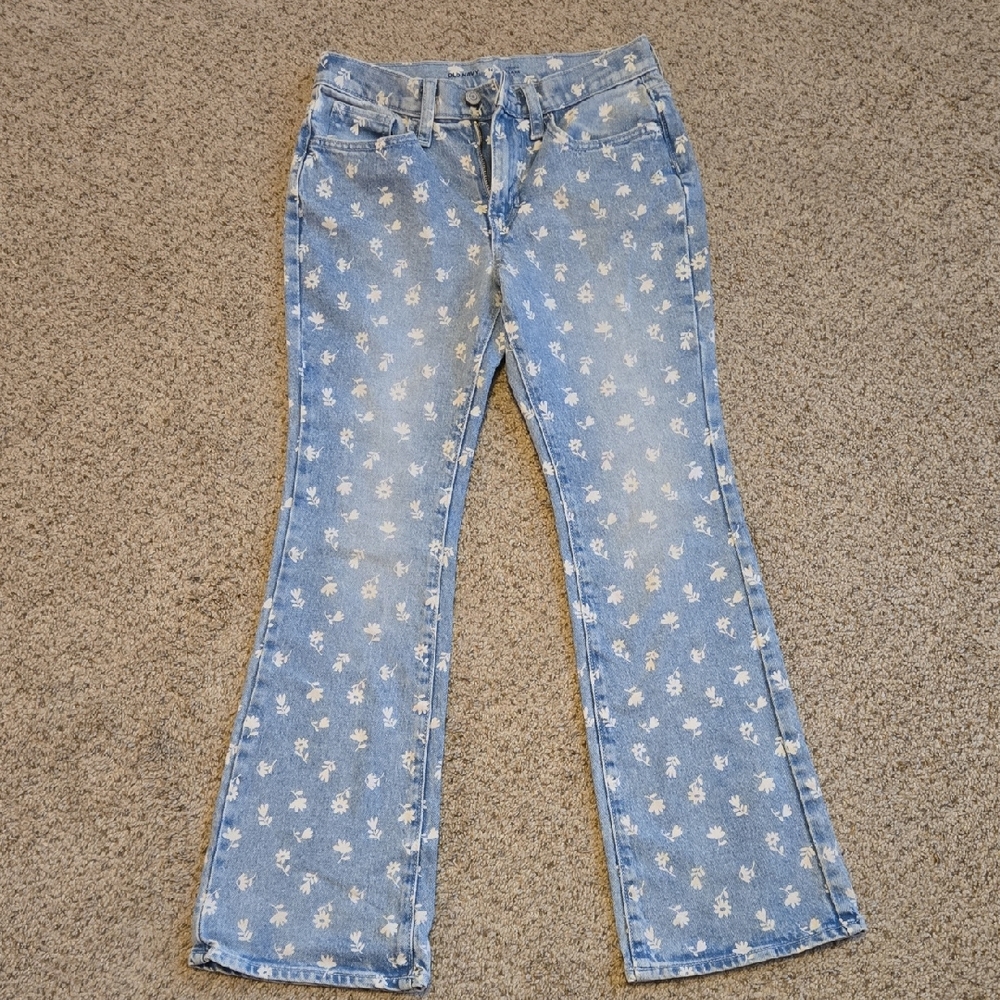 Old Navy Light Blue Floral Kid's Flare Jeans